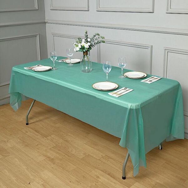 Turquoise Rectangle 54X108&quot;&quot; Disposable Plastic Table Cover Tablecloth P... - $6.00