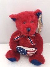 Rare Sugar Loaf Americana Collection Plush Heart Shape Flag Bear Stuffed Toy10in - $13.30