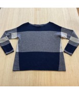 Vince Women’s Large Blue/Gray Colorblock Wool Cashmere Blend Long Sleeve... - $55.34 CAD