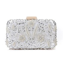 Beading Flower Women Bags    Evening Bags Small Wedding Bridal Handbags Sequined - £76.48 GBP