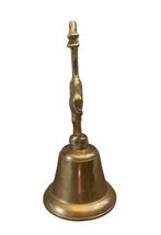 Vintage Brass Bell & Giraffe Figure on Top 7” Tall Working Loud image 5
