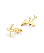 Cufflinks for Him, Silver / Gold Airplane Men Cufflinks  ** Free Gift **   - £15.17 GBP