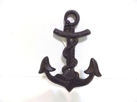 NEW Rustic Cast Iron Nautical Anchor Beach Towel Hook Hanger Coastal Home Decor - $22.43