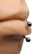 Lippy Lip Labret Ring Loop Piercing 16g (1.2mm) 10mm Steel Ball 4mm Jewellery - £5.19 GBP
