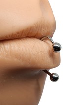 Lippy Lip Labret Ring Loop Piercing 16g (1.2mm) 10mm Steel Ball 4mm Jewellery - $6.61