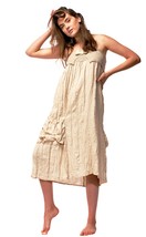 SKIRT LINEN MAXI POCKET FLAX DRESS MADE IN EUROPE ORGANIC CRINKLED XS S ... - $148.75