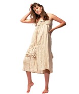 SKIRT LINEN MAXI POCKET FLAX DRESS MADE IN EUROPE ORGANIC CRINKLED XS S ... - £117.05 GBP