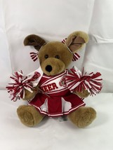 Cheerleader Puppy Dog Build A Bear  Plush Girl Red BAB Brown Stuffed Animal 11&quot; - $12.47