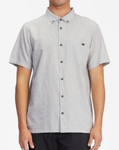 Billabong All Day Short Sleeve Button Down Shirt Mens Small Gray Organic NEW - £19.45 GBP