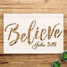 Believe Stencil Pattern for Walls and Crafts, Inspirational Design for R... - $14.69+