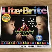 LITE-BRITE Magic Screen Set 206 Pegs &amp; 6 Templates Light Bright Box Bran... - £18.17 GBP