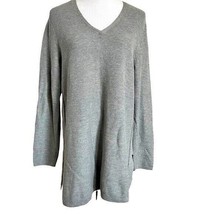 J Jill Gray V Neck Silk Blend Sweater Sz Medium - £25.29 GBP