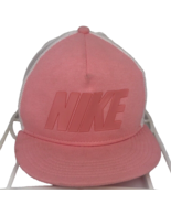 Vintage Nike Snapback Truckers Hat Mesh Back Block Letters Pink Cap #563... - $711.41 MXN