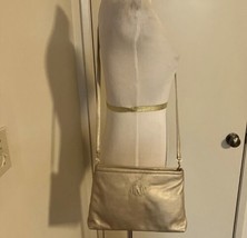 Vintage Jones New York Gold Leather Purse Shoulder Bag Crossbody - £21.67 GBP