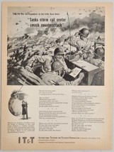 1943 Print Ad IT&amp;T War Correspondent Relays World War 2 Tank Battle &amp; Soldiers - £16.19 GBP