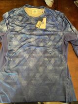 Nepallo Mens M deep ultramarine printed blue long sleeve shirt - €34,00 EUR