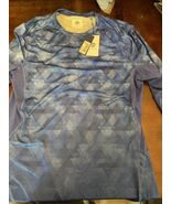 Nepallo Mens M deep ultramarine printed blue long sleeve shirt - €33,97 EUR