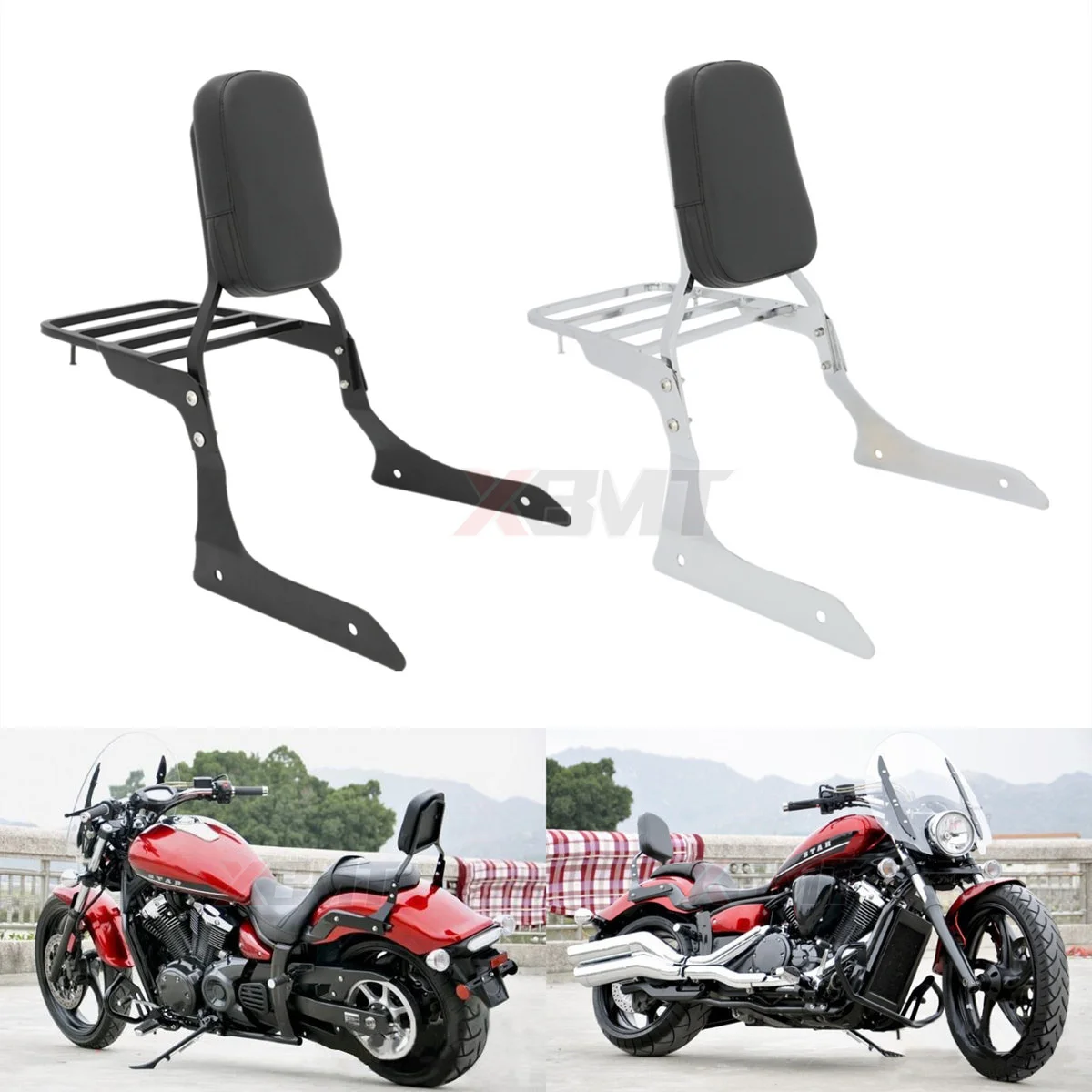 Motorcycle Backrest Sissy Bar Luggage Rack For Yamaha Stryker 1300 XVS1300 - $169.83