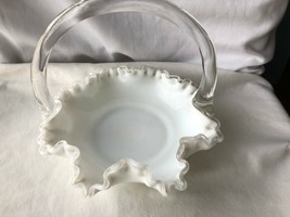 Vintage Fenton Silvercrest 7 1/2 Inch Basket Mint - £14.93 GBP