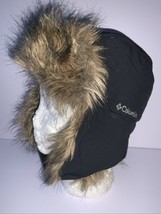COLOMBIA ADVENTURE HIKING TRAPPER Faux Fur HAT BLACK Unisex SMALL Omni-Heat - €17,19 EUR