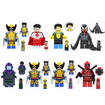 8Pcs Marvel Super Heroes Minifigure Wolverine Invincible Omni Man Mini Block Toy - £15.94 GBP