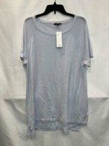 $238 Eileen Fisher Women&#39;s Step-hem Tunic Boat Neck Sweater Top Blue Size Large - £30.86 GBP