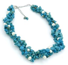 Henry Designs NY HDNY Turquoise Pearl Choker Necklace - £20.52 GBP