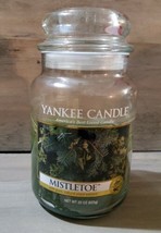 Yankee Candle USED Retired Scent Glass Jar w/ Lid 22oz Mistletoe Strong Scent  - £13.34 GBP