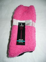 No Boundaries Women&#39;s Tactel Crew Socks Shoe Size 4-10 Pink Black 2 Pair... - £7.03 GBP