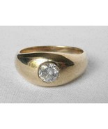 Vintage 14K Oro Amarillo Chapado Hombre 1CT Real Moissanita Solitario An... - €131,21 EUR