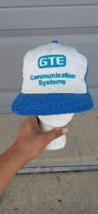 GTE Communication Systems BLUE WHITE VTG TRUCKER MESH BASEBALL HAT CAP - $20.56