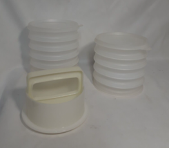 Vintage Tupperware Set 11 Stacking Hamburger Keepers, Lid, Press, 882 215 - $21.34