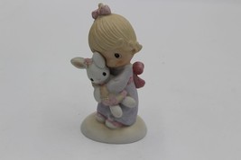 Precious Moments Figurine "Jesus Loves Me"  Girl with Bunny 1977/1978 E-1372/G - $7.92