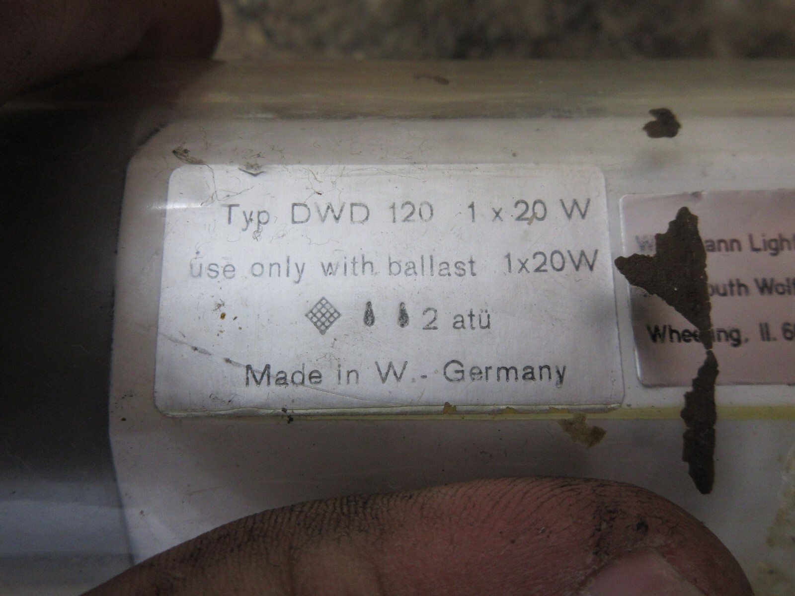 WALDMANN FLUORESCENT LAMP WORK LIGHT DWD 120 1X20W HARDINGE CHNC1 CNC LATHE Item image 4