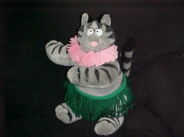 13&quot; Hawaii Kliban Plush Stuffed Cat With Hula Skirt and Lei By Fiesta  - £115.97 GBP