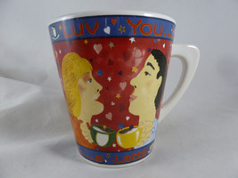 Stanley Roberts I Luv You a Latte Coffee Mug Multicolor Art Cup - $208.92 MXN