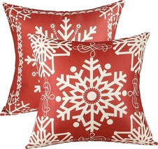Pillow Covers - Throw Pillow Covers 18&quot; x18&quot; Set of 2 Decor Winter Holiday Theme - £10.24 GBP