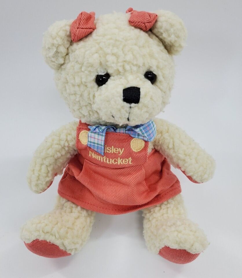 Baisley Bear Girl Peach Tree Kids Nantucket Plush 9" Stuffed Toy Peachtree B311 - £11.76 GBP
