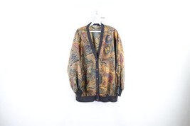 Vintage 90s Streetwear Womens 44 / 46 Rainbow Geometric Button Cardigan Sweater - £39.52 GBP