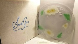 L.E. Smith Glass Co. Platter Round 13&quot; Hand Painted Flowers - £11.05 GBP