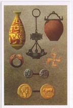 Belgium Illustration Card Our Glorys Historica Ltd Roman Coins Lamps Tab... - $6.83 CAD