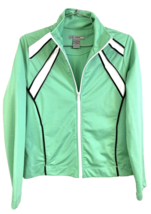 VTG 80s Oleg Cassini Womens Track Jacket Green White Zip Front Pockets S... - $64.95
