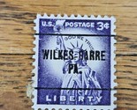 US Stamp Statue of Liberty 3c Used Violet Wilkes-Barre PA Precancel - £1.11 GBP