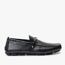 The Bologna Black Leather Bit Drive Loafer Men Shoe image 4