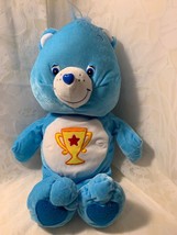 2004 Care Bear Champ Stuffed Animal Plush Blue w/Trophy and Star on Belly - £7.64 GBP