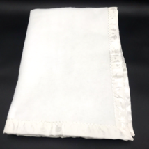 Vintage Qulited Products Baby Blanket Acrylic Satin Trim Made in USA RN ... - £31.46 GBP