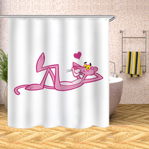 Pink Panther Waterproof Shower Curtain Sets Polyester Bathroom Decor Curtain 70&quot; - £13.42 GBP+
