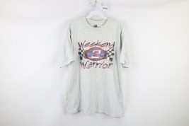 Vintage 90s NASCAR Mens XL Distressed Weekend Warrior Rusty Wallace T-Shirt Gray - £27.22 GBP
