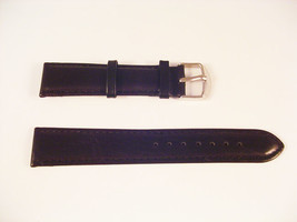 NEW BLACK LEATHER PLAIN STYLE CUSHIONED WATCH BAND STRAP 16mm-24mm LUG S... - £12.87 GBP