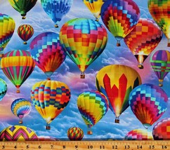 Cotton Hot Air Balloons Fiesta Nature Scenic Fabric Print by the Yard D487.81 - £11.95 GBP